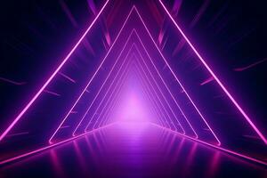 AI generated neon tunnel for intro neon rainbow neon light background photo