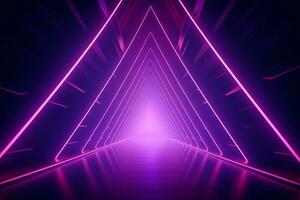 AI generated neon tunnel for intro neon rainbow neon light background photo