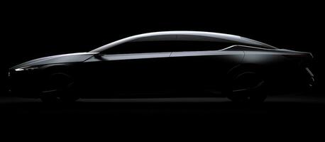 AI generated the new nissan sedan is shown in the dark photo