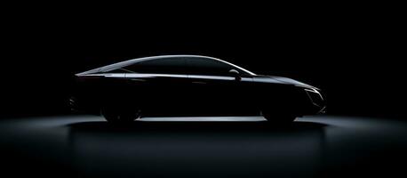 AI generated the new nissan sedan is shown in the dark photo