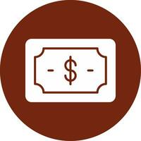 icono de vector de nota de dólar