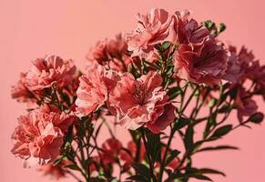 ai generado un rosado flor antecedentes rosado ramo de flores foto