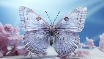 AI generated The vibrant butterfly beauty in nature showcases fragility and elegance generated by AI photo