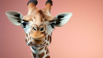 AI generated Cute giraffe looking at camera, nature spotted illustration generated by AI photo