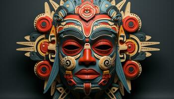 AI generated Ancient cultures celebrate spirituality with ornate mask sculptures generated by AI photo