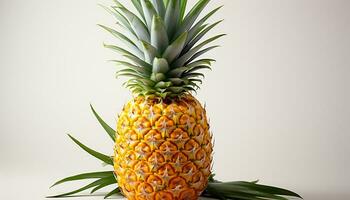 AI generated Freshness and sweetness of pineapple, a healthy tropical summer snack generated by AI photo