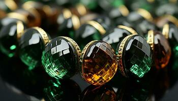 AI generated Shiny gemstone jewelry reflects luxury and elegance in fashion generated by AI photo