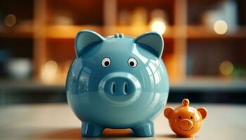 AI generated Piggy bank savings secure financial success for future prosperity generated by AI photo