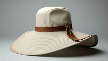 AI generated Fashionable men straw hat, perfect for summer vacations generated by AI photo
