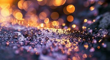 ai generado bokeh efecto Navidad árbol antecedentes borroso y brillante Navidad anillos y luces foto