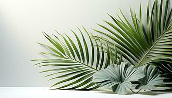 AI generated Freshness of summer in a tropical rainforest, palm trees sway generated by AI photo