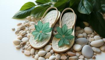 AI generated Comfortable sandals bring freshness and elegance to summer fashion generated by AI photo