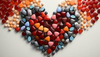AI generated Multi colored pill shapes create an abstract decoration for healthcare generated by AI photo