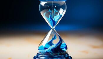 AI generated Time flowing like sand in an hourglass, a countdown to success generated by AI photo