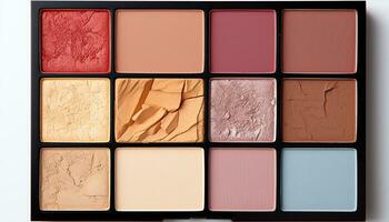 AI generated Multi colored beauty palette collection, a vibrant mix of creativity and glamour generated by AI photo