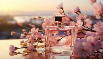 AI generated Freshness and beauty in nature pink blossoms scent the air generated by AI photo