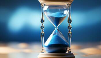 AI generated Time flowing, old clock measures success in motion generated by AI photo