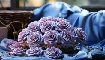 ai generado un hermosa ramo de flores de rosado y púrpura flores para romance generado por ai foto