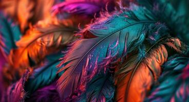 AI generated blackhaired feathers wallpaper, photo
