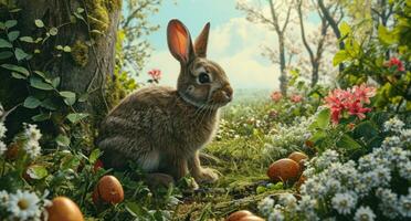 AI generated i love easter bunny easter rabbit photo