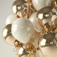 AI generated large number of balloon gold foil and white photo