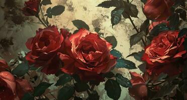 AI generated pdn red roses, wallpapers and backgrounds photo