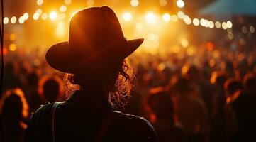 AI generated the woman in hat at the concert photo
