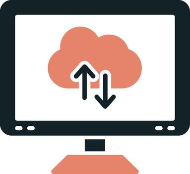 icono de vector de computación en la nube