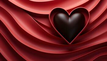 AI generated Abstract love pattern on shiny heart shaped illustration, flowing with elegance generated by AI photo