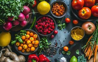 ai generado comida sano para paleo dieta foto