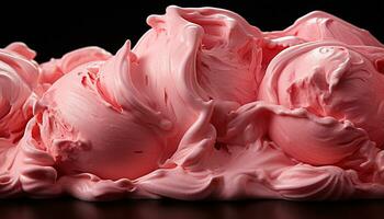 AI generated Abstract pink swirls of creamy dessert create a sweet masterpiece generated by AI photo