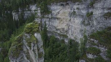 Beautiful mountain lookout high on the Mountains. Clip. Huge valley with thick eucalyptus forest. Top view of a large cliff in the forest photo