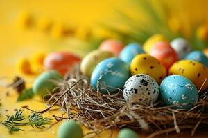 ai generado Pascua de Resurrección antecedentes con animado colores foto