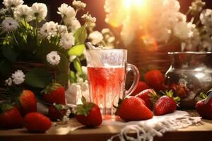 AI generated i make a strawberry and asparagus juice photo
