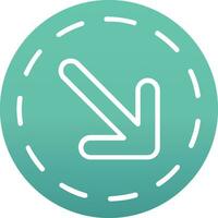 Down Right Arrow Vector Icon