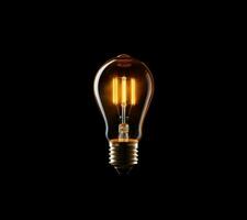 AI generated a light bulb is illuminated on a dark background photo