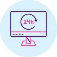 Icono de vector de 24 horas