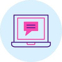 Laptop Chat Vector Icon