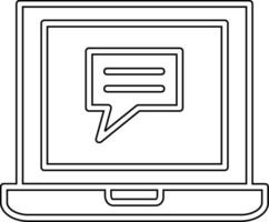 Laptop Chat Vector Icon