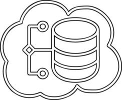 icono de vector de datos de nube