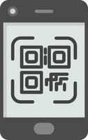 teléfono inteligente qr código vector icono