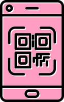 teléfono inteligente qr código vector icono