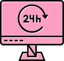 Icono de vector de 24 horas