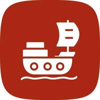 Pirate Ship Creative Icon Design vector