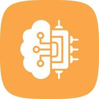 Brain Circuit Creative Icon Design vector