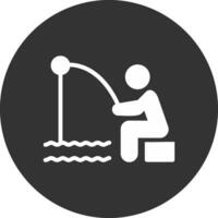 Shore Fishing Creative Icon Design vector