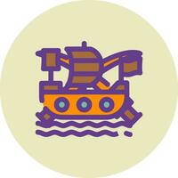 Pirates Ship Creative Icon Design vector