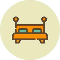 Double Bed Creative Icon Design vector