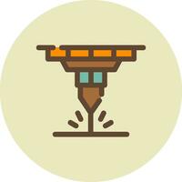 Water Cutting Machine Creative Icon Design vector