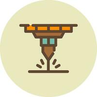 Water Cutting Machine Creative Icon Design vector